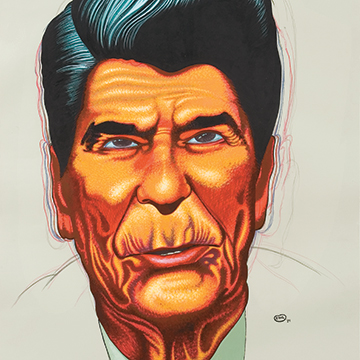 Peter Saul, Untitled (Reagan), 1984, Acrylic and colored pencil on paper